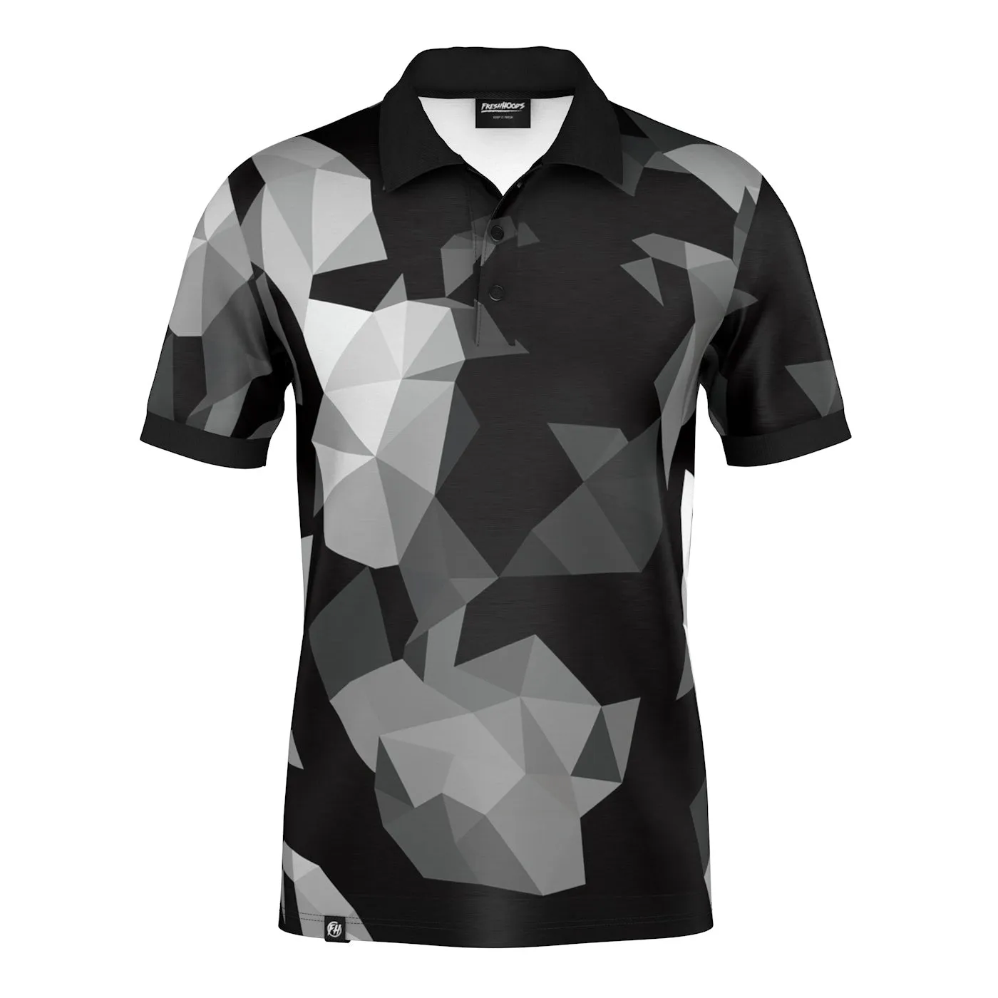 UV Protection Blend Cubes Black Polo Shirt
