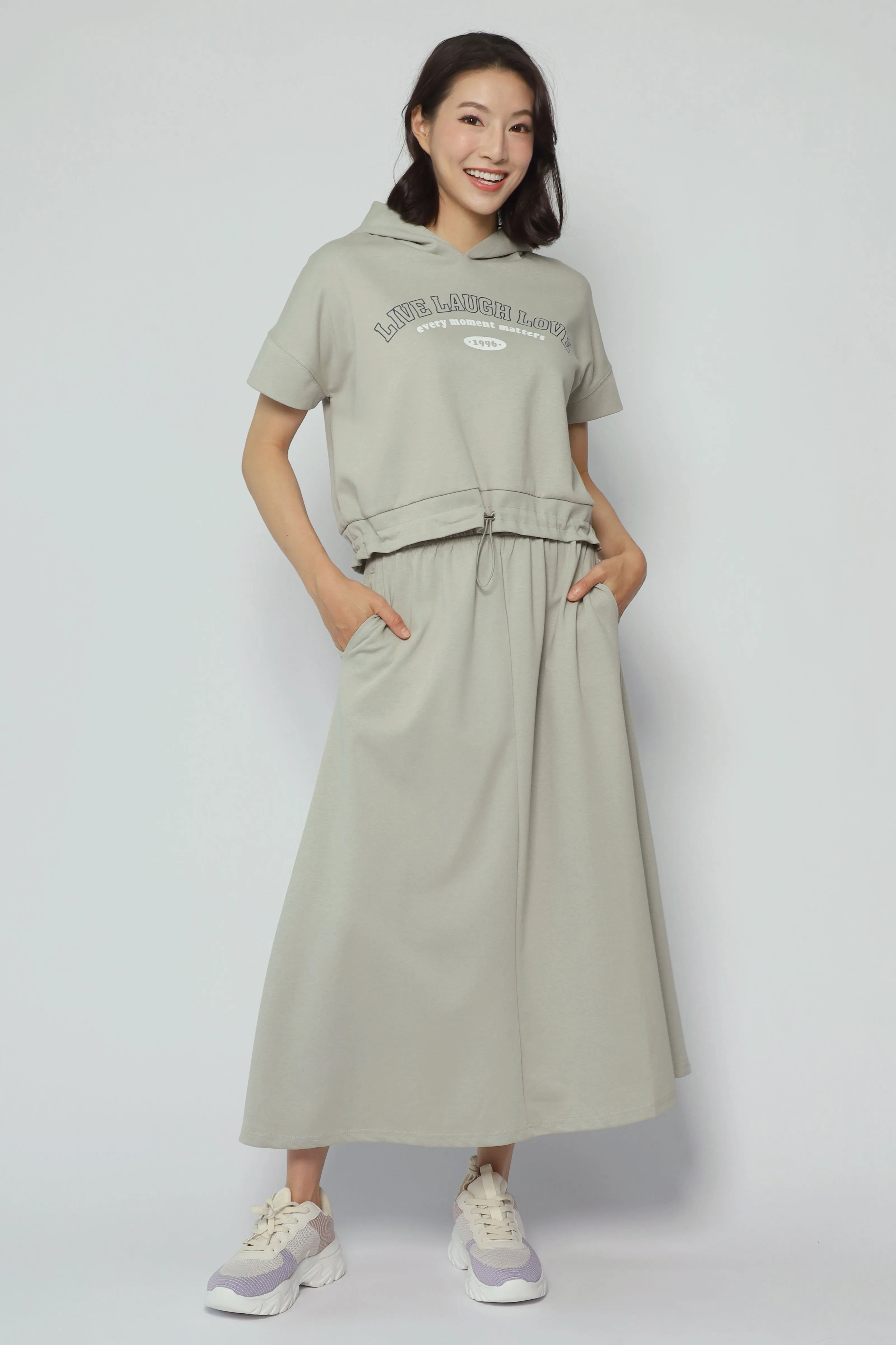Live Laugh Love 2 in 1 Top and Skirt City Style No Ride Up