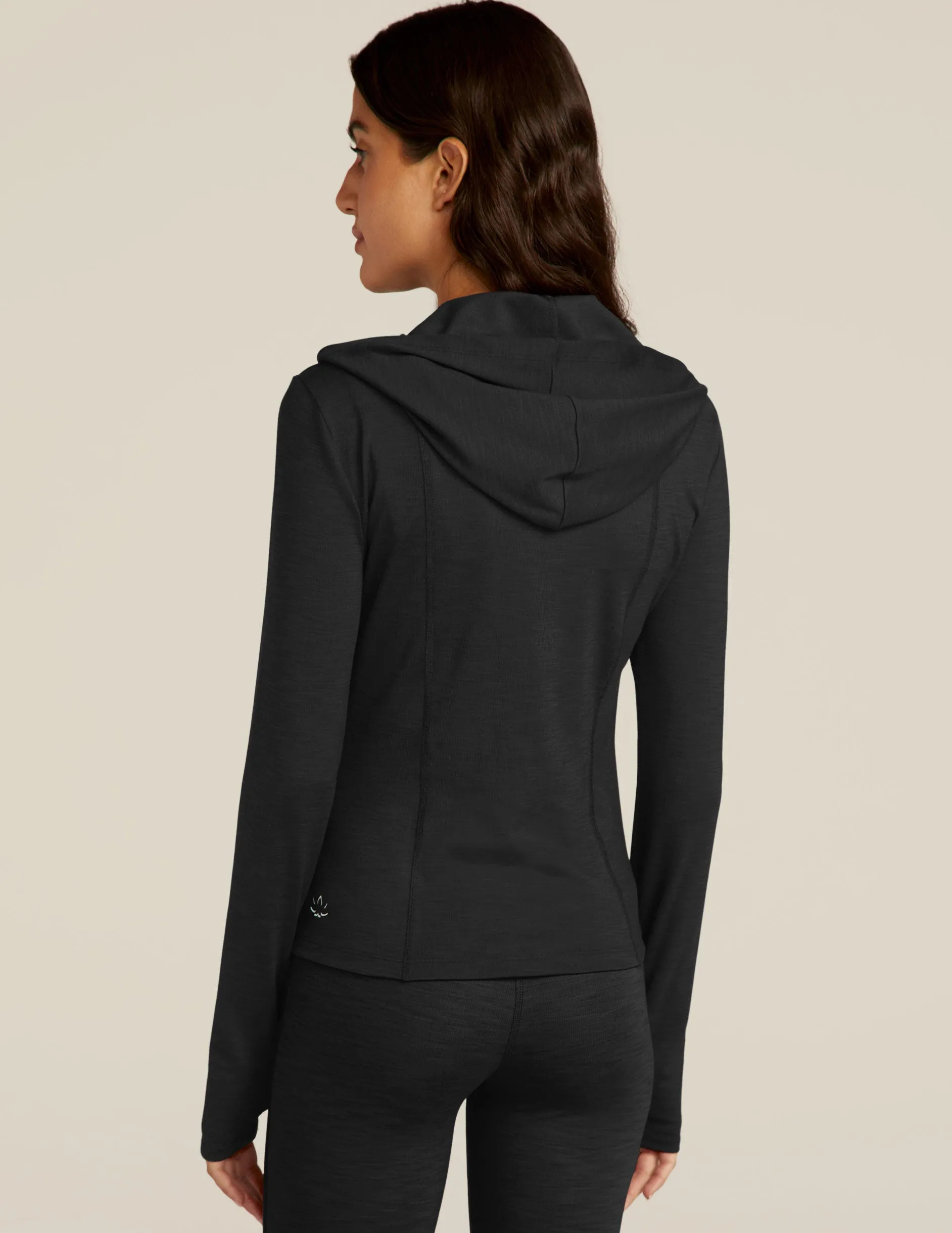 Heather Rib Morning Jog Hoodie Budget full sleeve