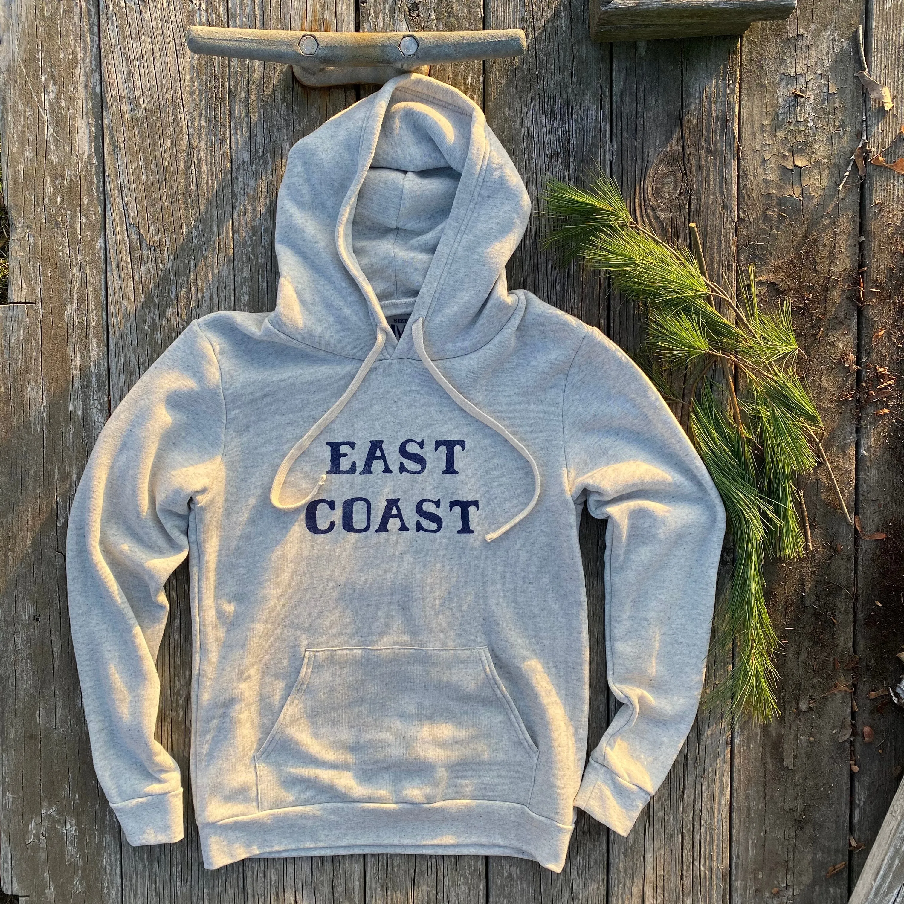 Leather East Coast Pullover Hoodie, Ash
