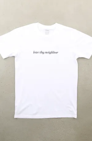 Layering Piece Love Thy Neighbor (Men's White A1 Tee)