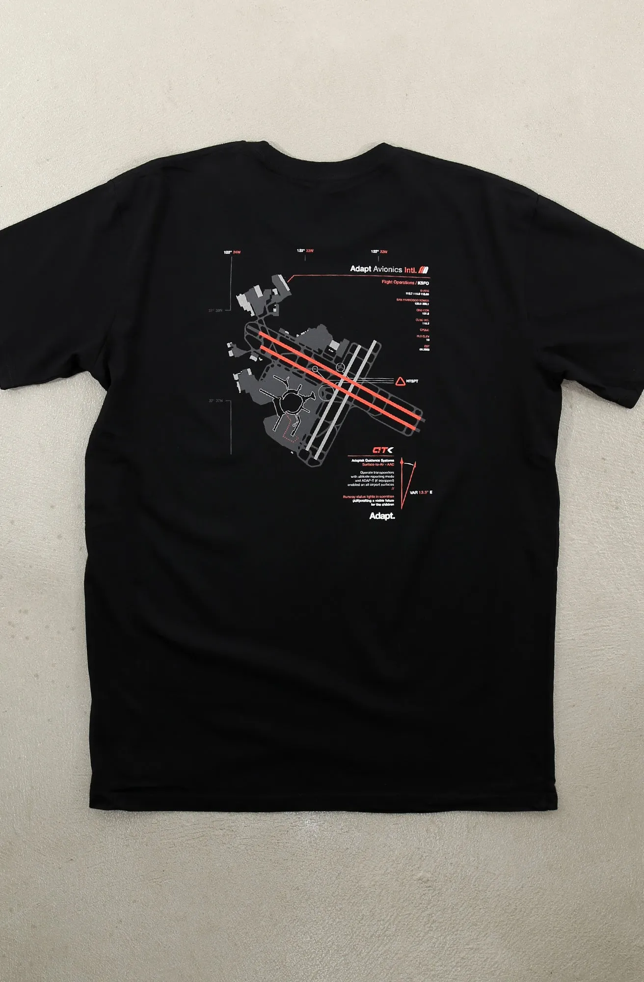 Adapt Avionics (Men's Black A1 Tee) Functional Side Gussets