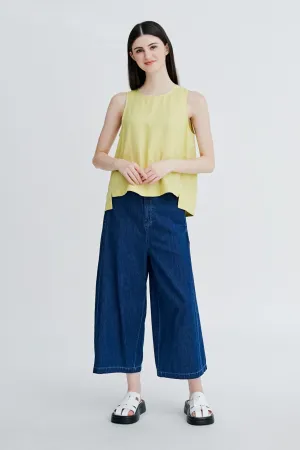 Basic Outfit Denim Straight Trousers - Dark Denim