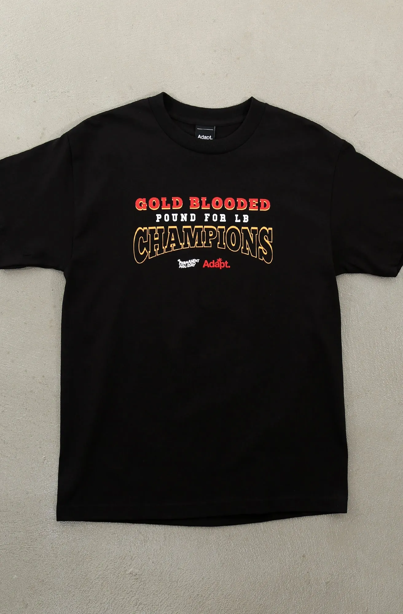 Seasonal top Permanent Holiday X Adapt :: Gold Blooded Holiday (Men's Black Tee)