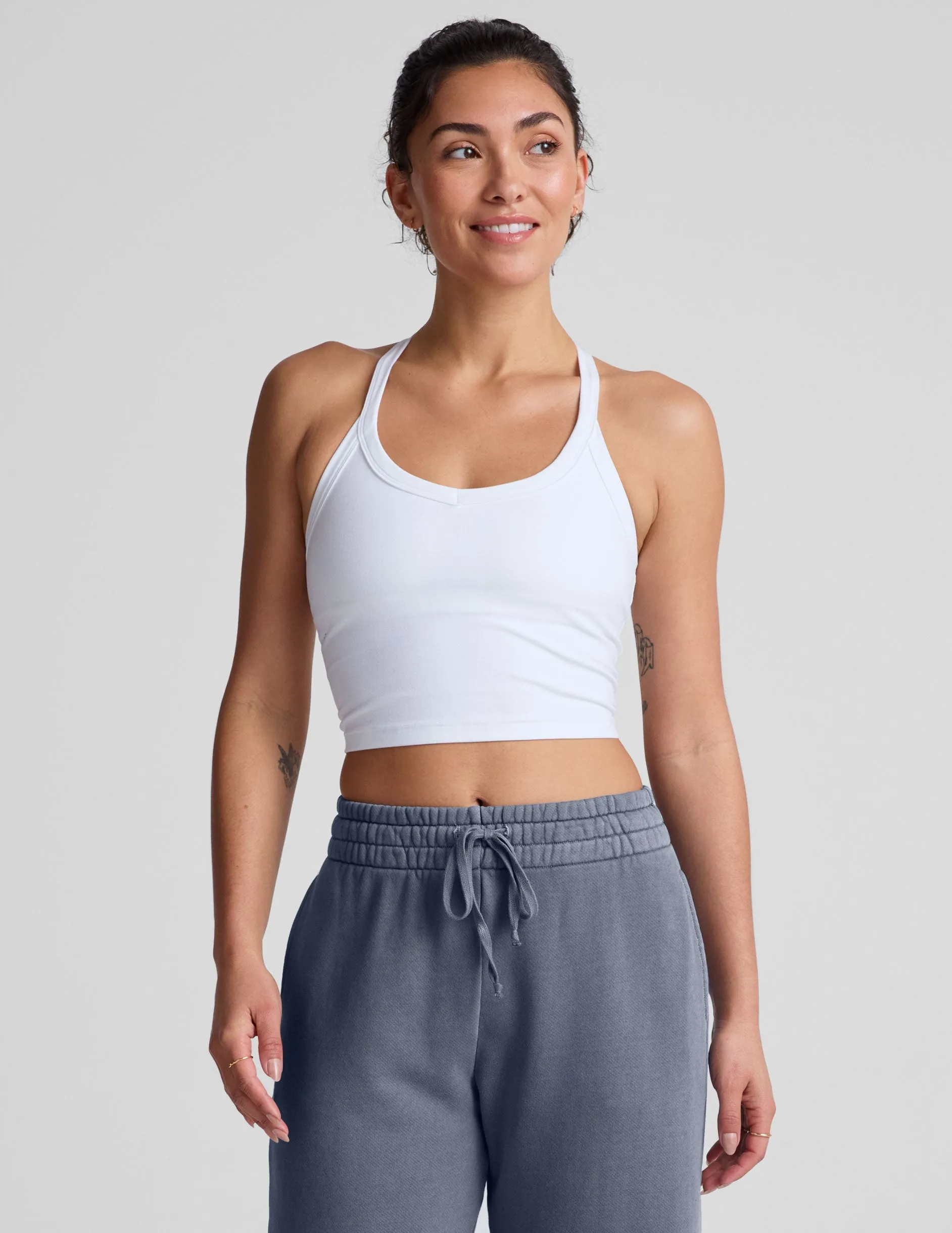Spacedye On The Up Cropped Tank Rigidity - maintained Stretchable Binding