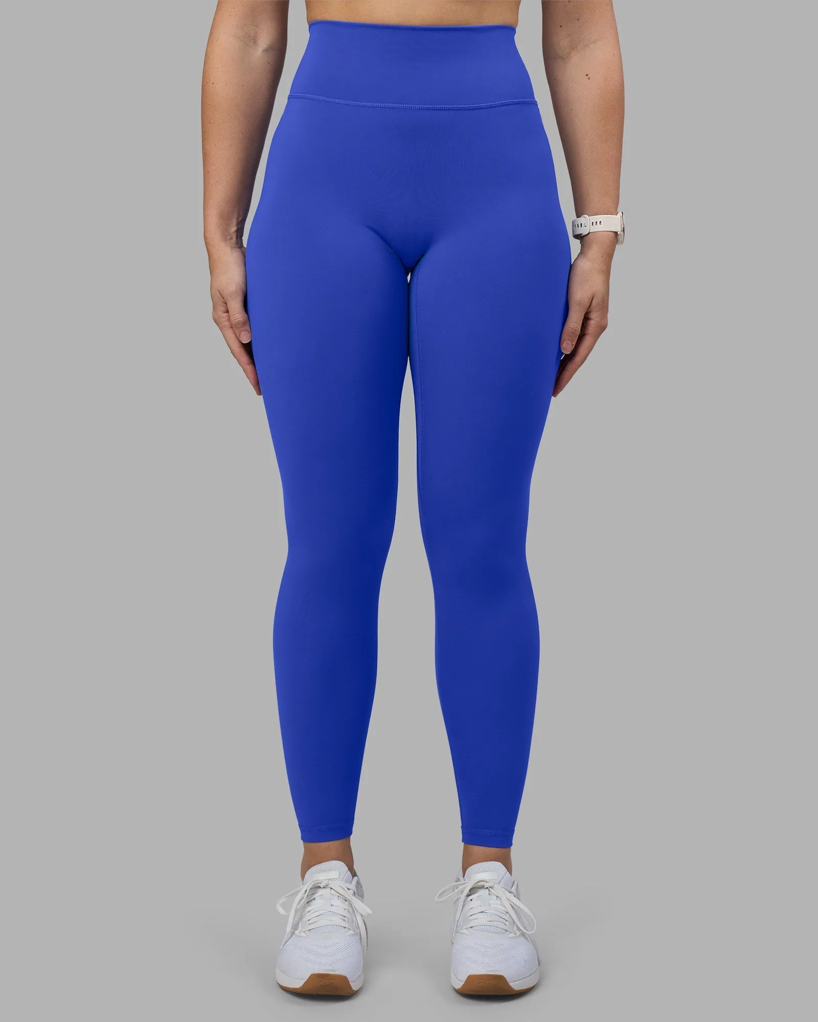 Inner Grip Band Outdoor Running Non See Fusion Ultra High-Rise Full Length Legging - Power Cobalt