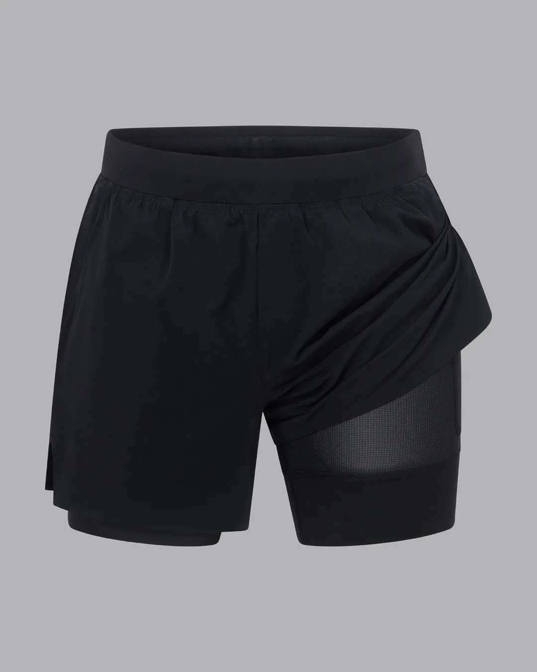 Hybrid Lined 5" Short - Black-Reflective Eye-catching Design