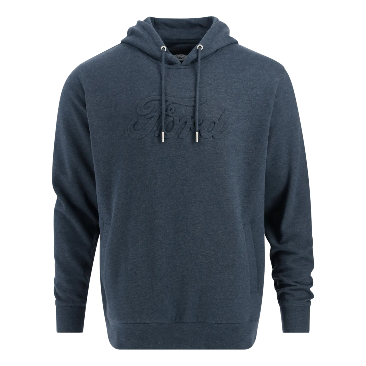 Ford Mens Embossed Script Navy Blue Fleece Hoodie Street Staple