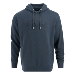 Urban Look design trend Ford Mens Embossed Script Navy Blue Fleece Hoodie