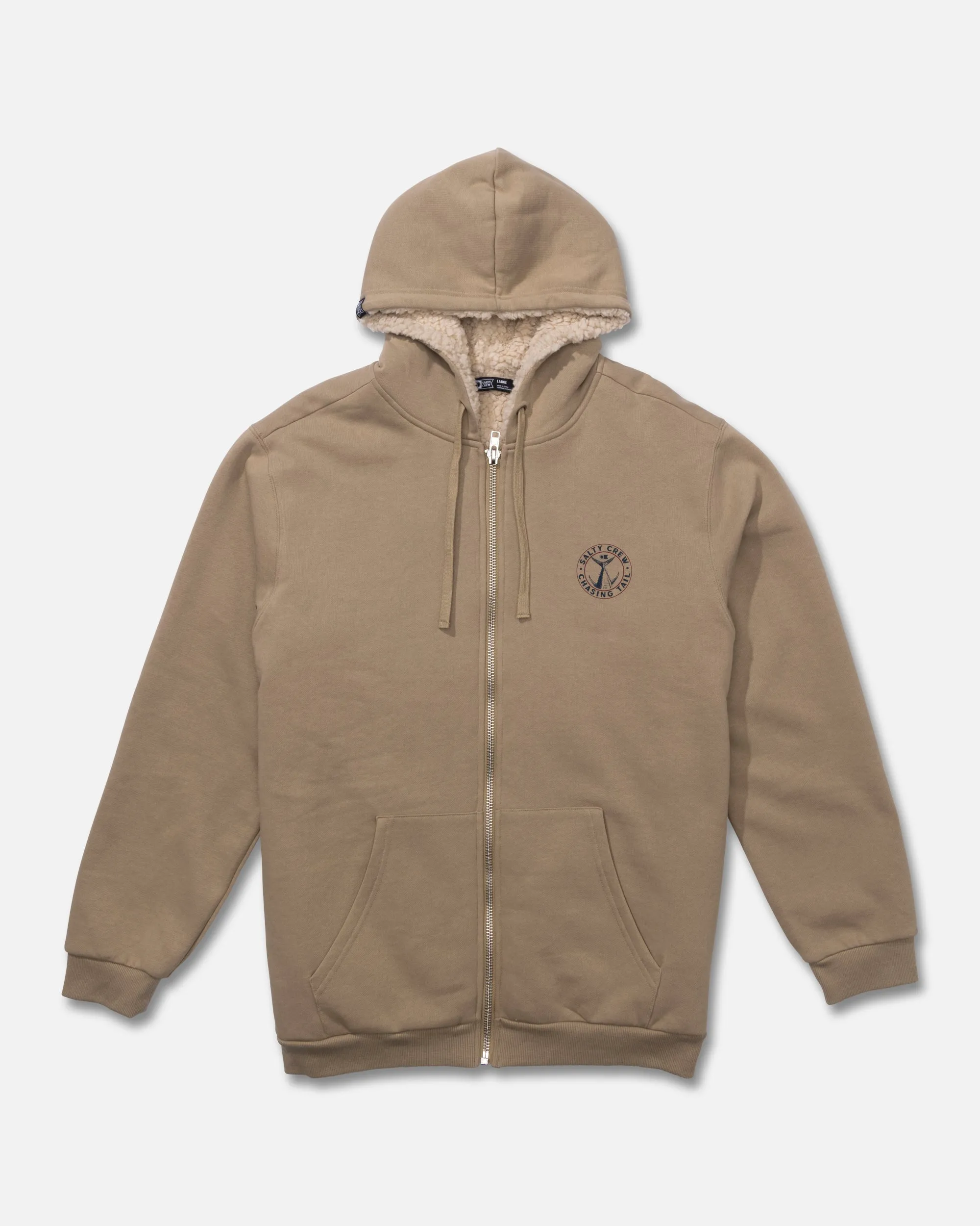 Coastal Sherpa Fleece Hoodie - Khaki Core Fit Effortless Comfort