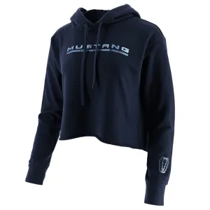 Weekend Look Ford Mustang Dark Horse Womens Sueded Pullover Cropped Hoodie