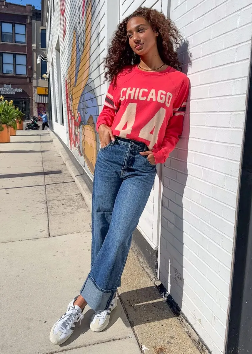 Tassel accents Chicago 44 Crop Crewneck - Red