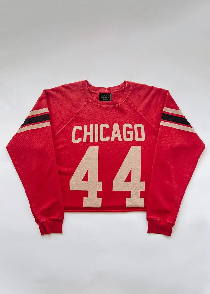 appropriate for autumn Chicago 44 Crop Crewneck - Red