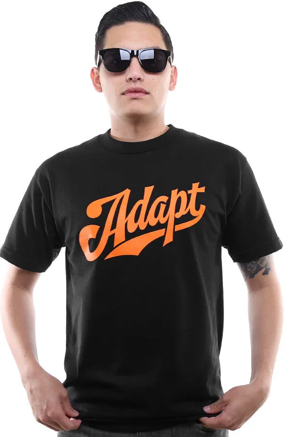 Home Team (Men's Black/Orange Tee) Comfortable Fit Wear Distressed Hem Finish