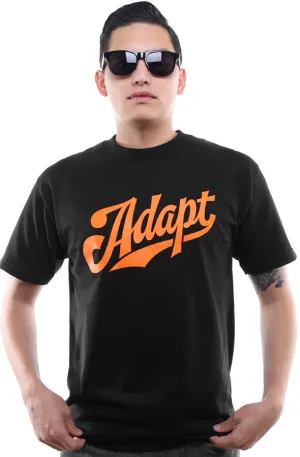 Home Team (Men's Black/Orange Tee) Comfortable Fit Wear Distressed Hem Finish