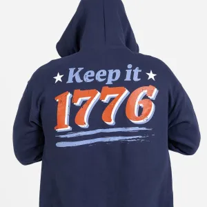 Keep It 1776 Full-Zip Hoodie - Navy glove accents