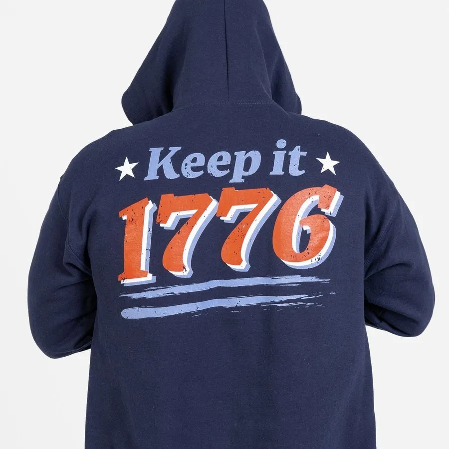 Keep It 1776 Full-Zip Hoodie - Navy Essential Relaxed gemstone accents