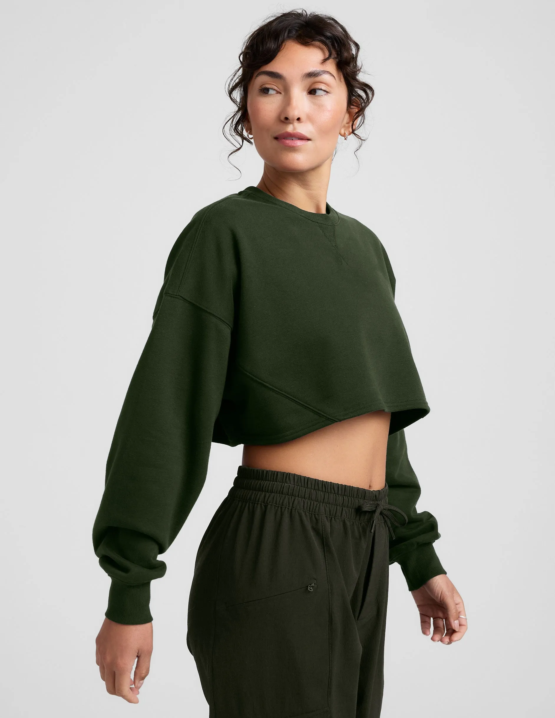 Timeless Layer scarf accents LuxeFleece Boxy Pullover