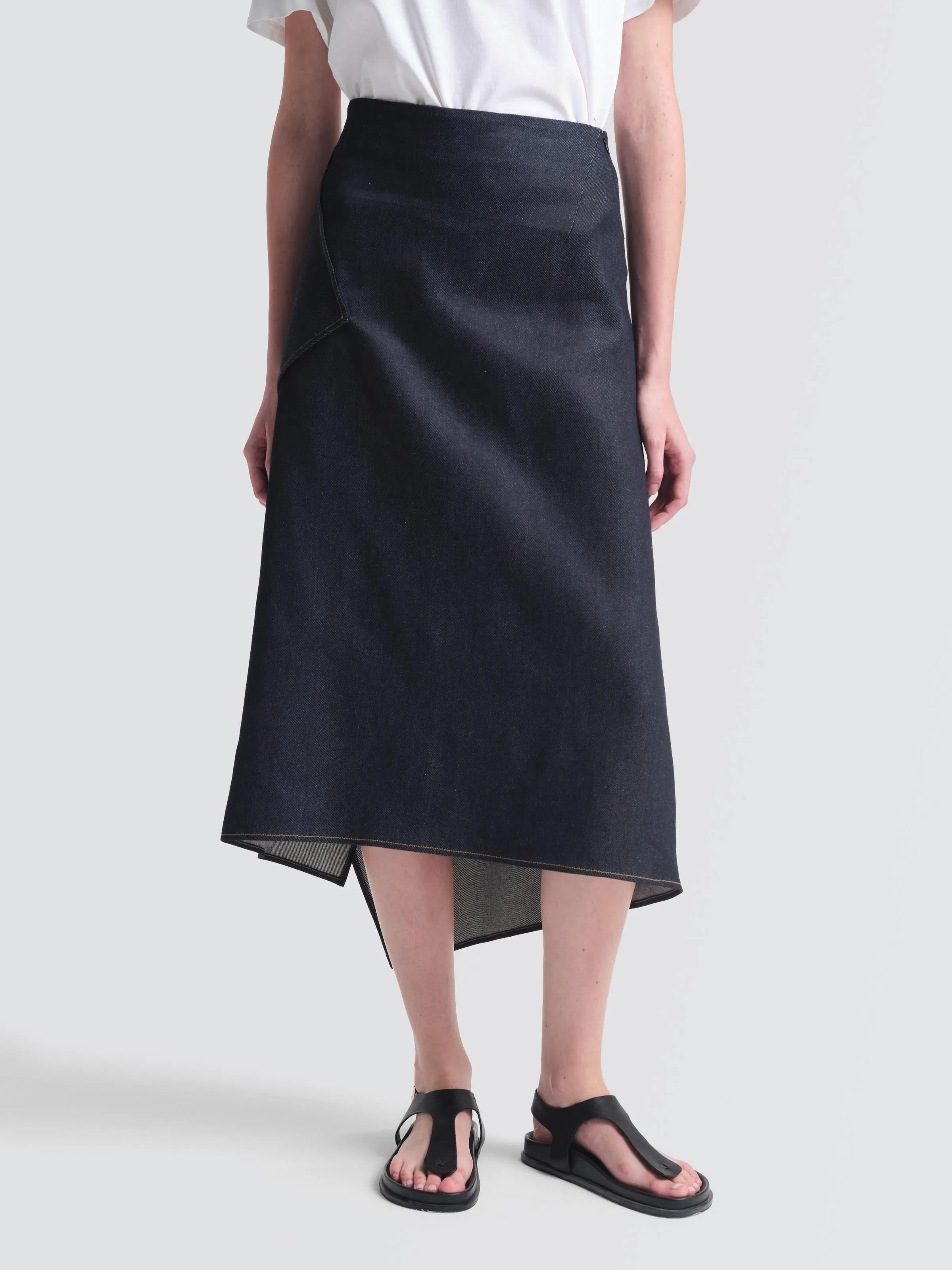 Denim Calloway Skirt Cuffed hem Easy Care