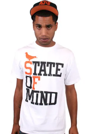 High Quality Printing State of Mind (Men's White/Orange Tee)