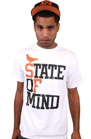 High Quality Printing State of Mind (Men's White/Orange Tee)