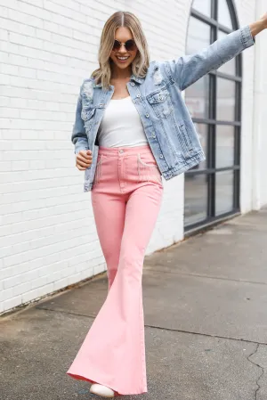 Non Toxic Textile Certified Sharp Comfort FINAL SALE - Bring The Bling Rhinestone Fringe Flare Jeans