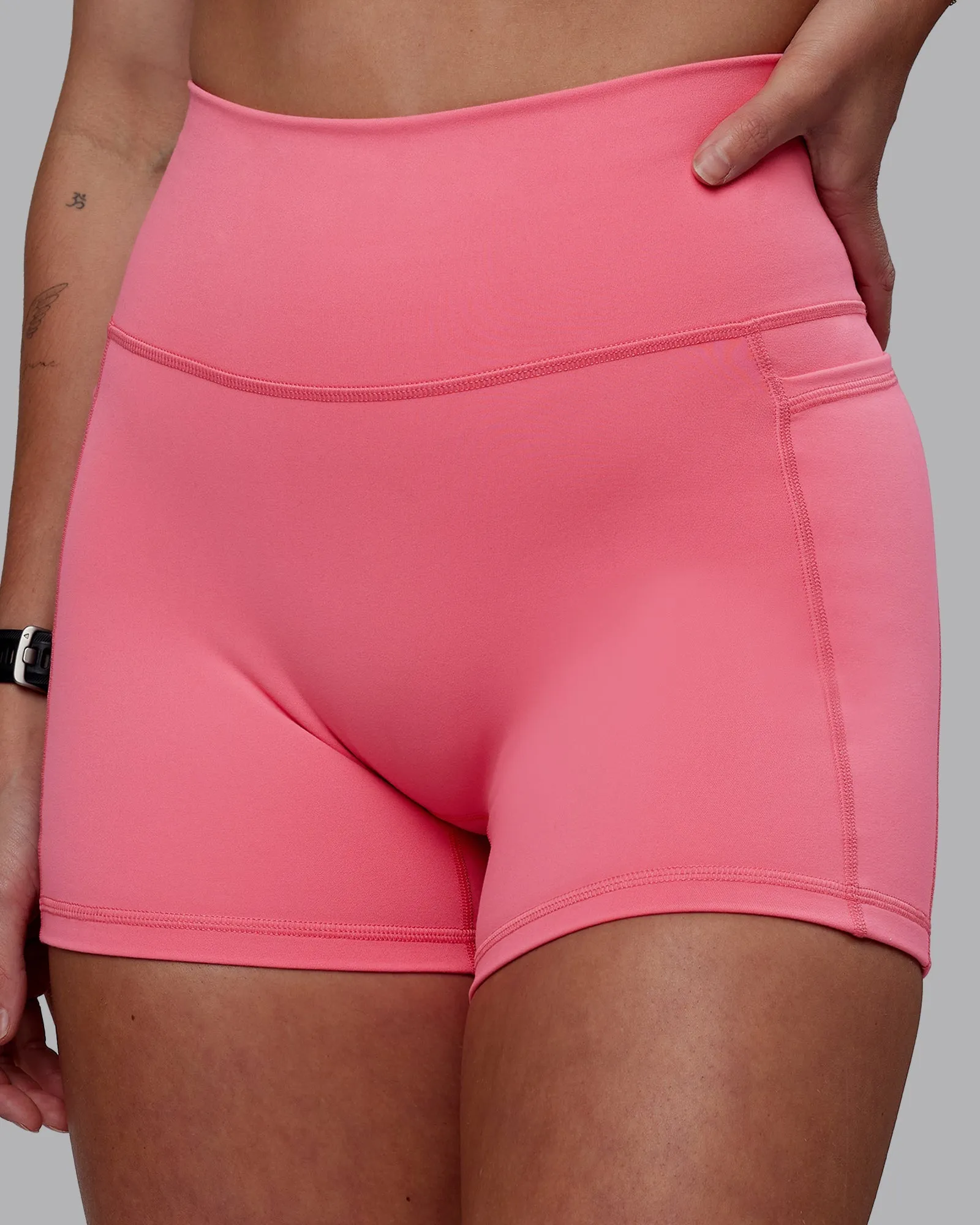 Fusion Ultra High-Rise 4" Short Pockets - Pink Lemonade shrink - resistant