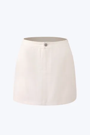 Front Fly Skort - Cream Subtle Texture