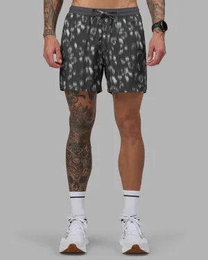 Daytime Style Home Wear Pace 5" Lined Running Short - Markings Dark Storm Print