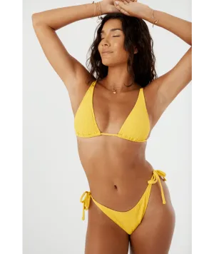 Flexible Boning Structure Reinforced Side Panels Roxy Haliewa Tie Side Cheeky Bottom-Golden Rod