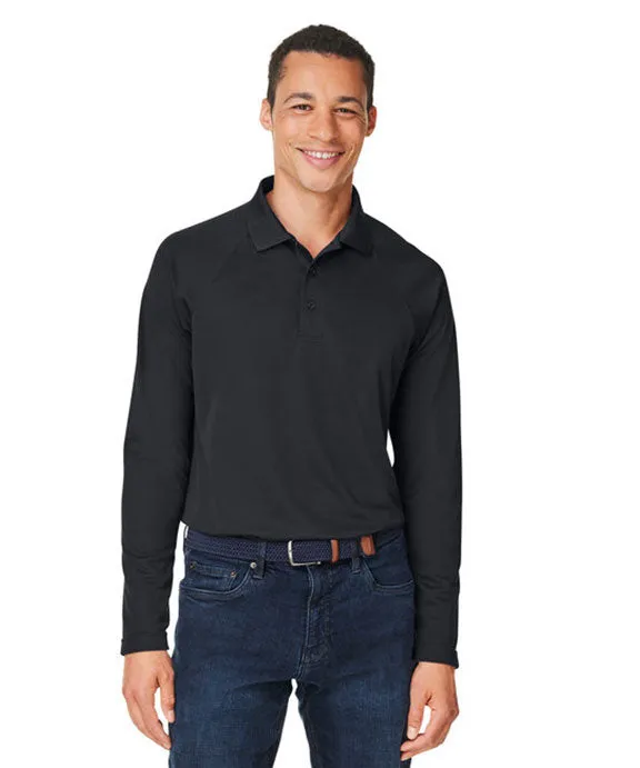 M208L - Harriton Mens Valiant Charge Snag and Soil Protect Long-Sleeve Polo Shirt Casual Style
