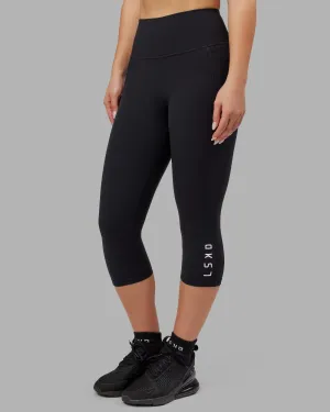 Smooth Finish Indoor Exercise Maternity Wear Flux Ultra High-Rise 3/4 Legging Pockets - Black