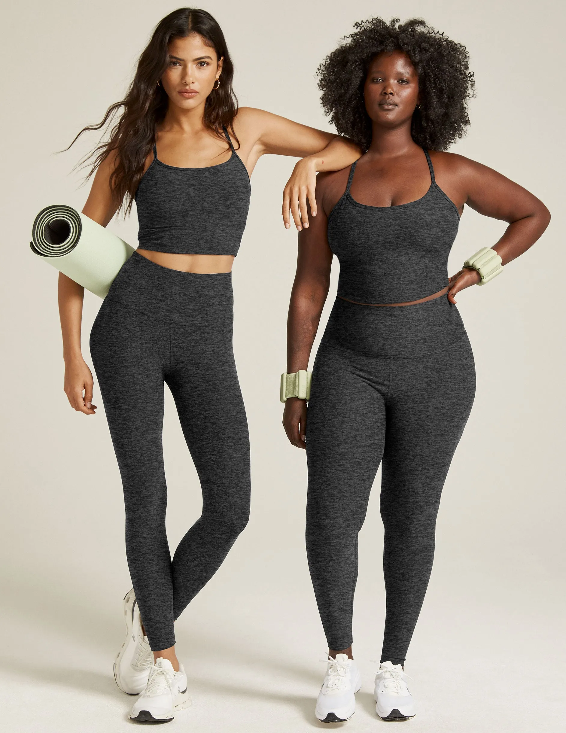 Spacedye Slim Racerback Cropped Tank Ergonomic Armhole Shape Reflective Safety Accents