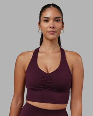 Easy Closure Evoke Longline Sports Bra - Cherry Lacquer
