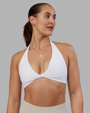 Easy Fastening Low-quality Abs Agile Halter Sports Bra - White