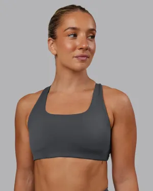Supportive Back Stretchy Material Aspire Sports Bra - Dark Storm