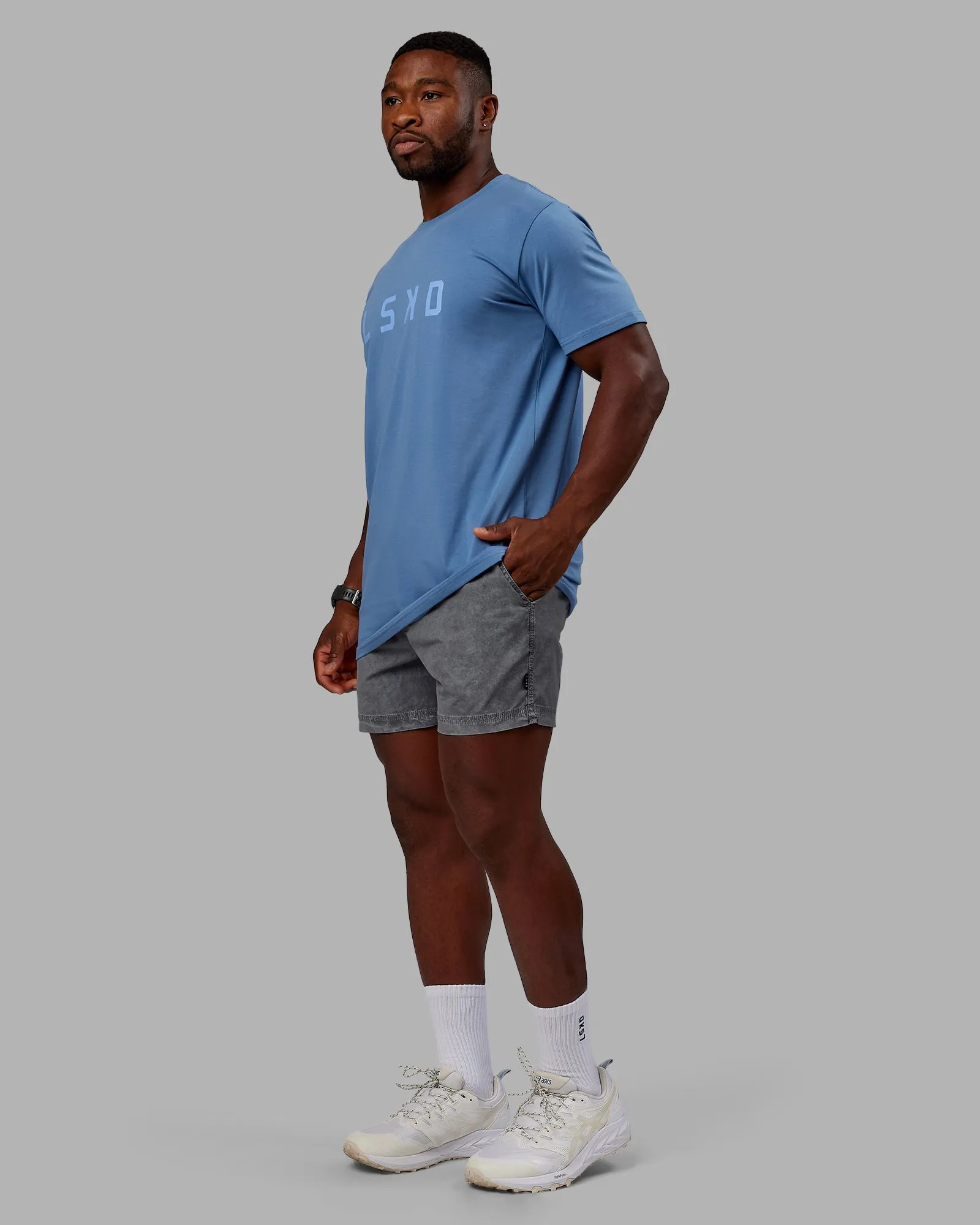 Washed Daily Short 5" - Circular Grey Relaxed Comfort Sport Wear