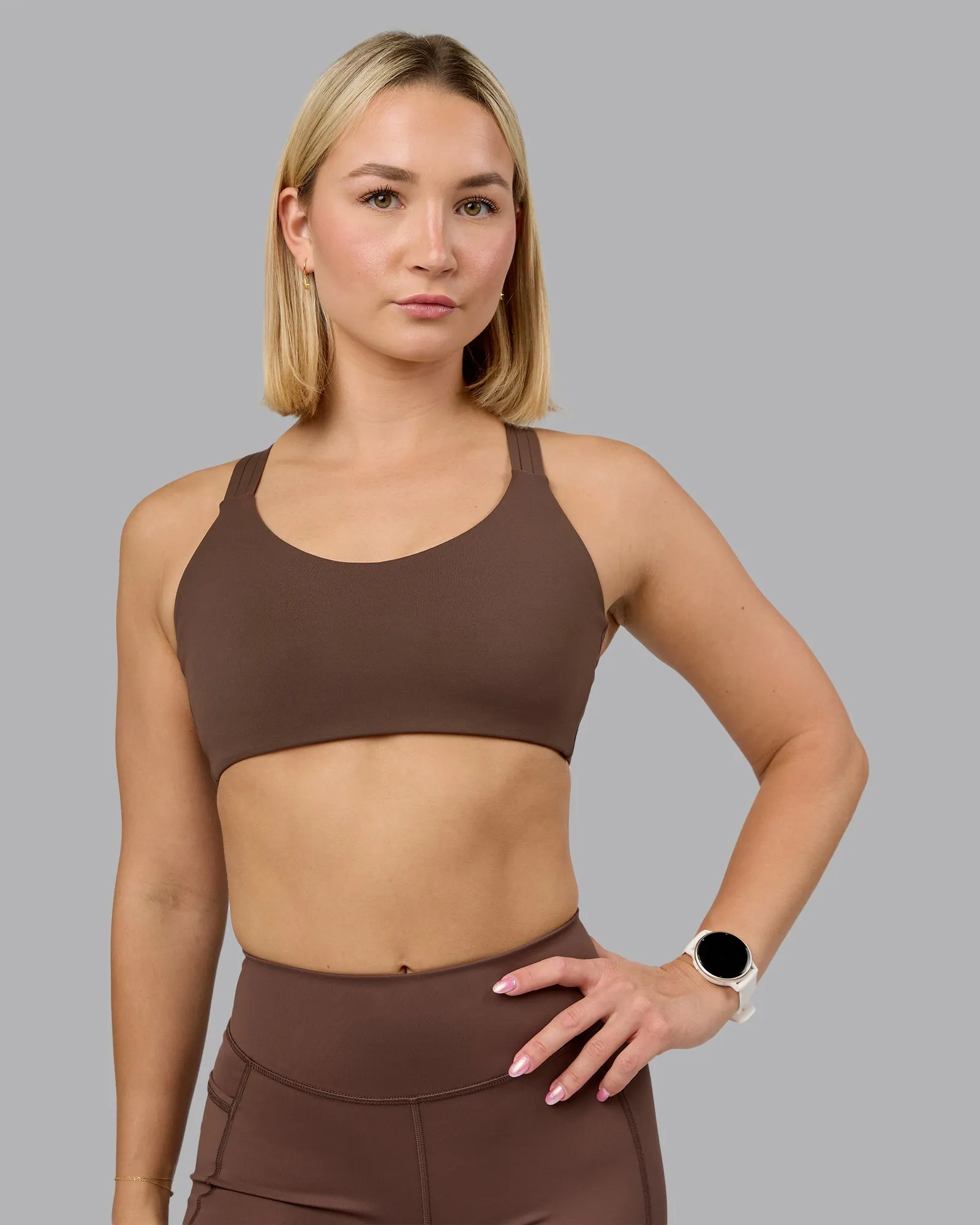 Push The Limit Sports Bra - Chocolate Martini Supportive Underwear Extra-large seams