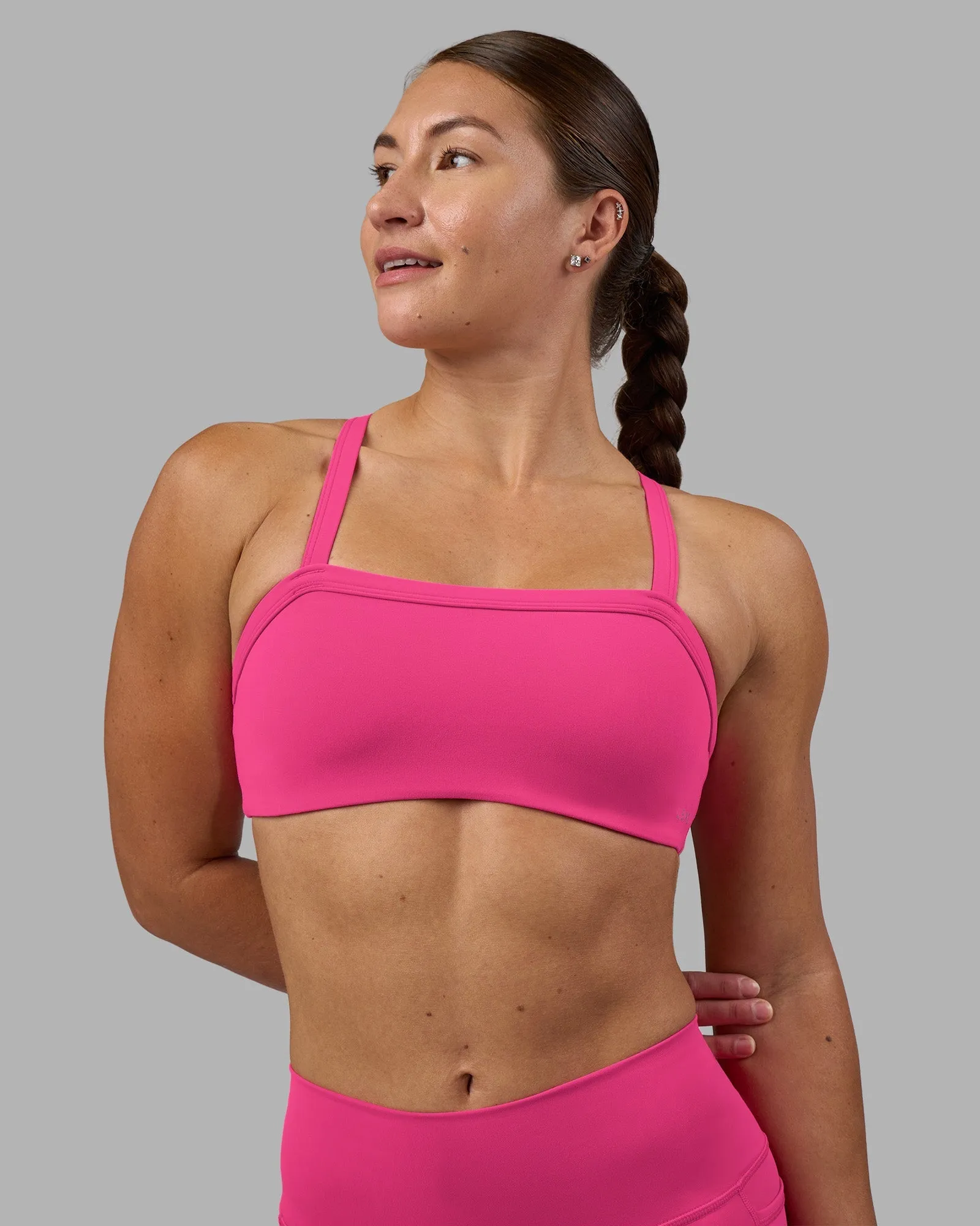 Inspired Sports Bra - Ultra Pink Turtleneck Active