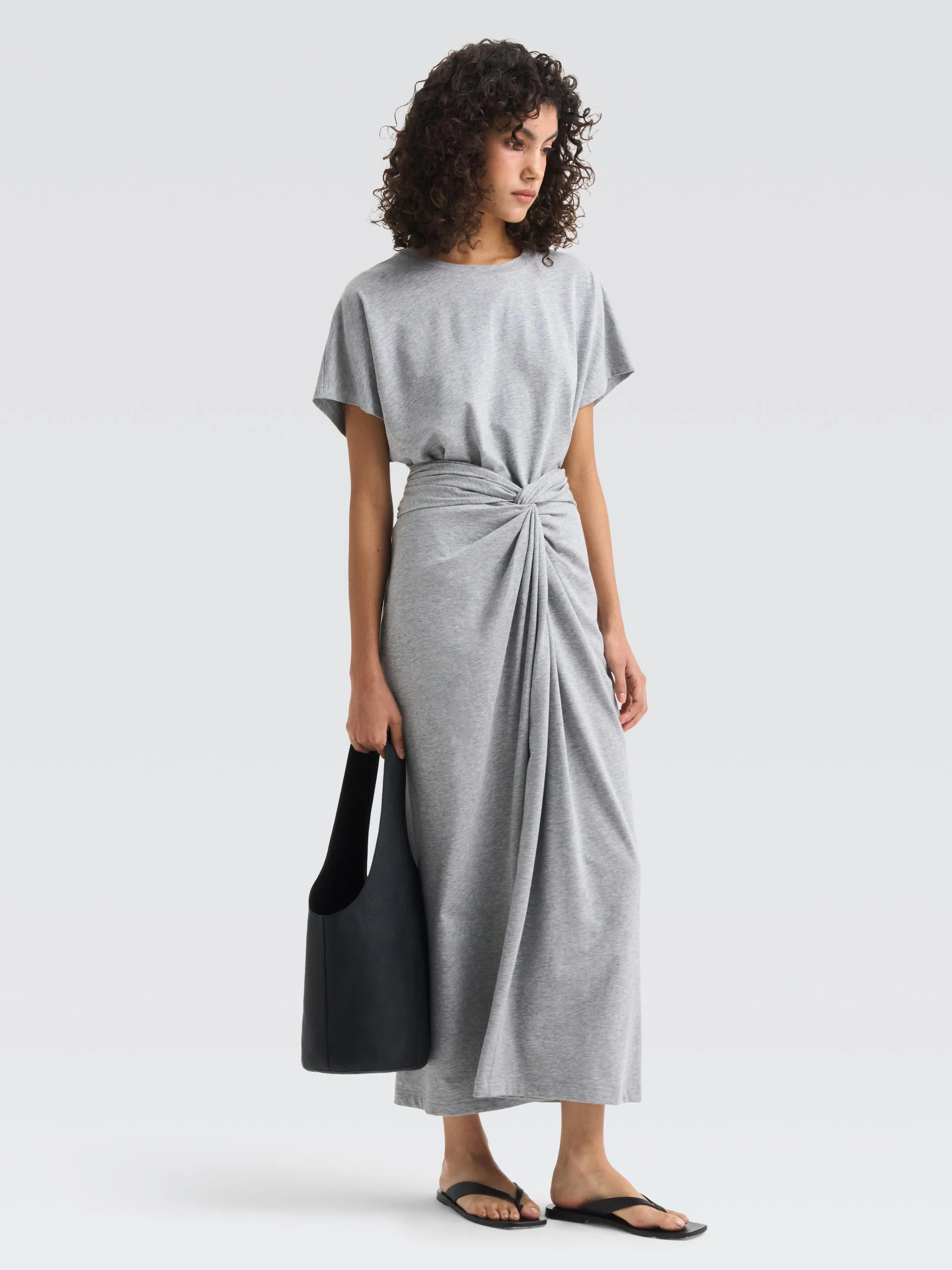 Comfortable Motion Stretchable Waist Cotton Jersey Sumali Skirt