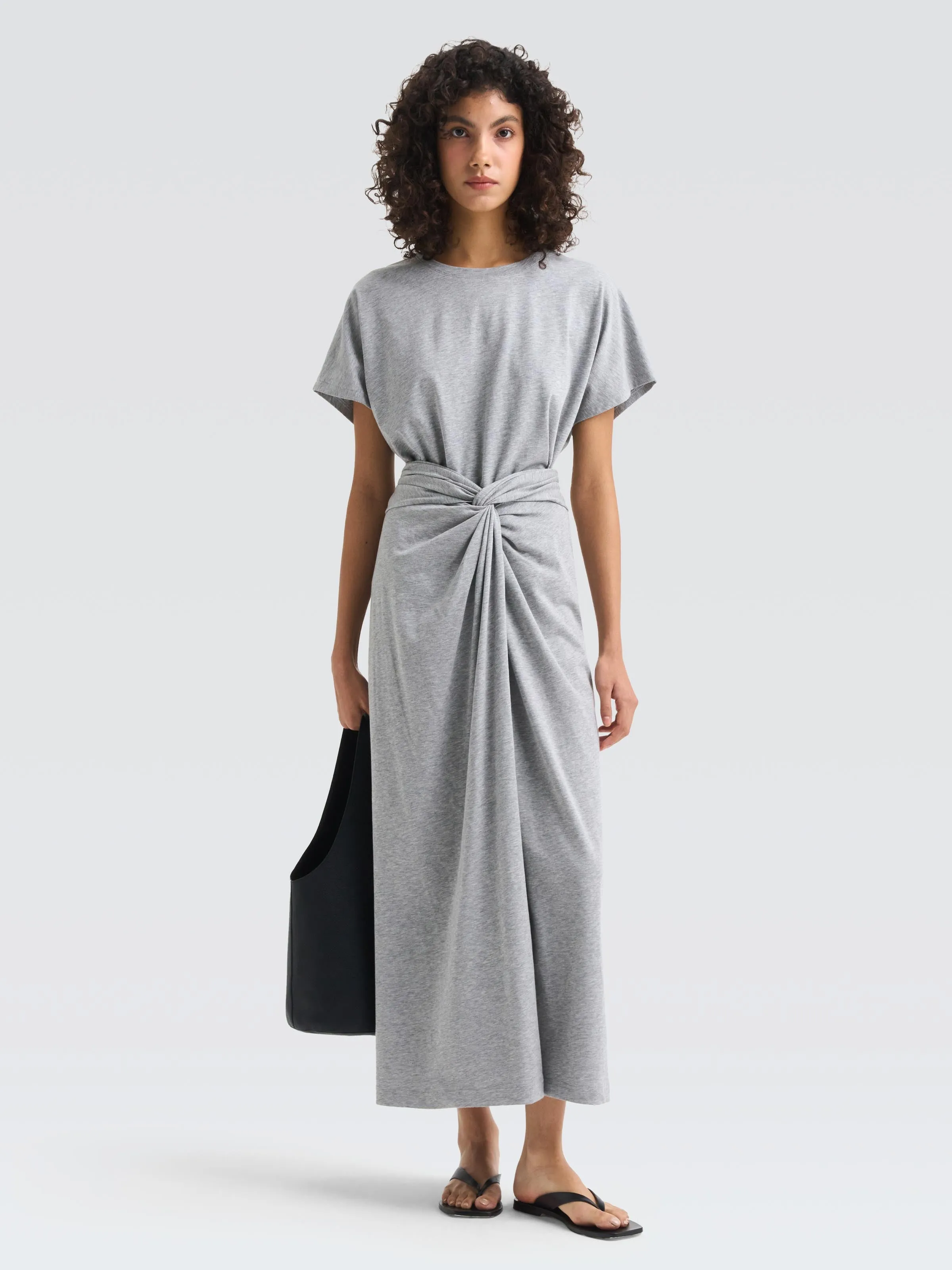 Leather Look Comfort Waistline Cotton Jersey Sumali Skirt