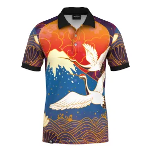 SlimFit Design Manchurian Crane Polo Shirt