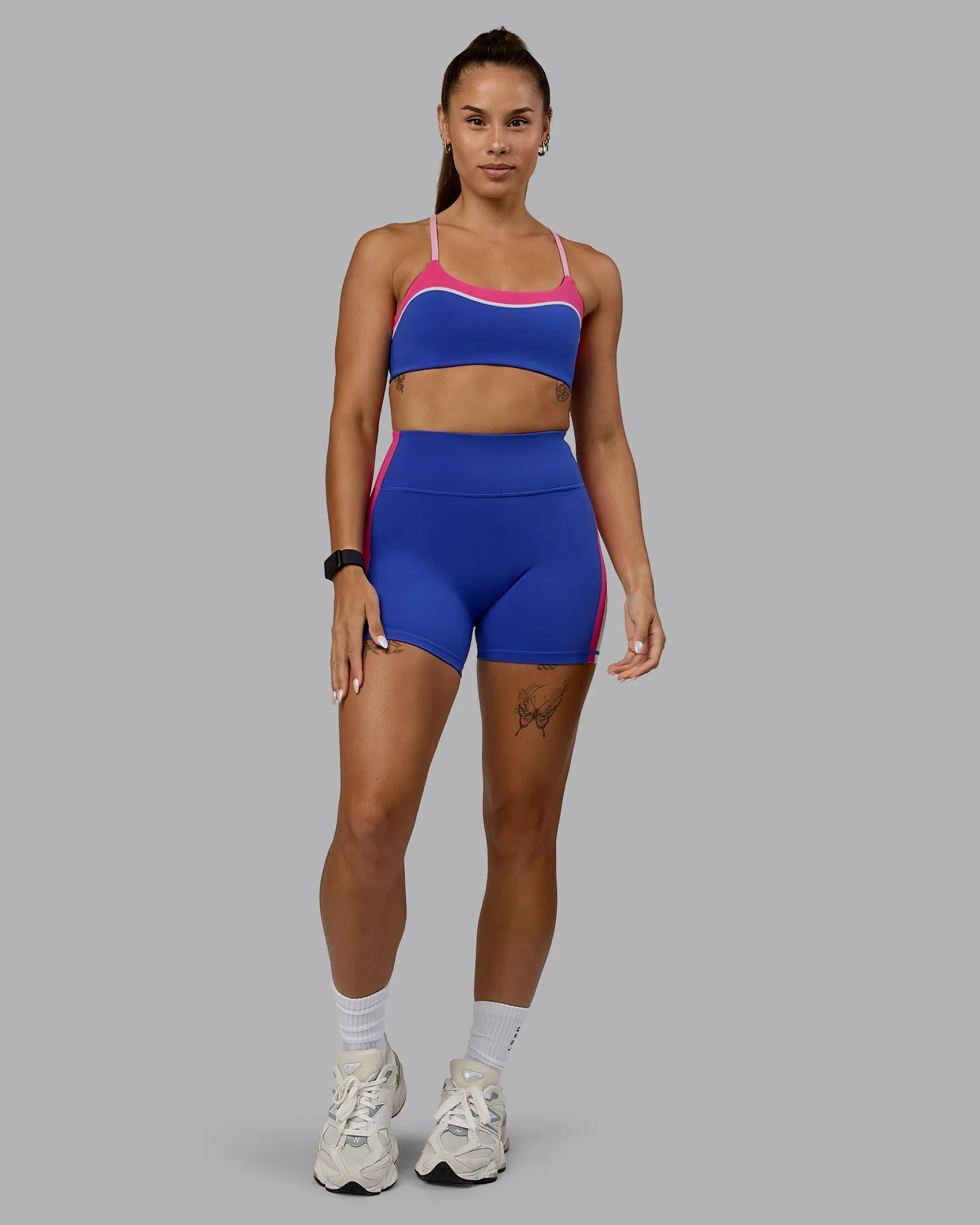 Stylish Embrace Sports Bra - Power Cobalt-Fuchsia Pink
