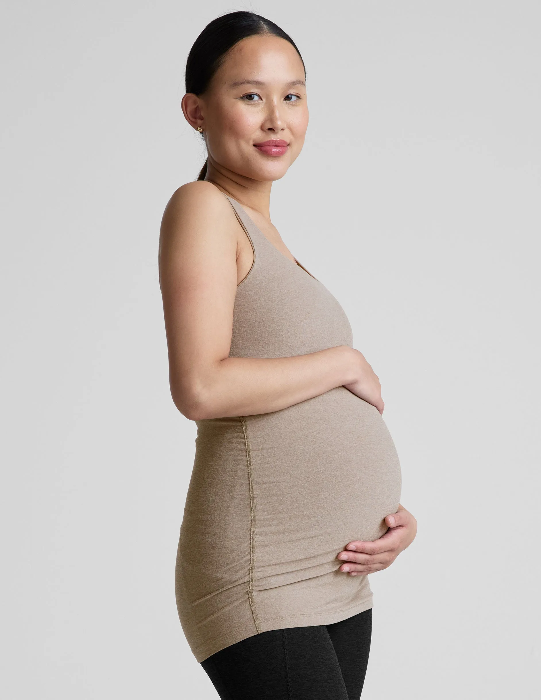 Spacedye Bases Covered Maternity Tank Tall size seams Backless