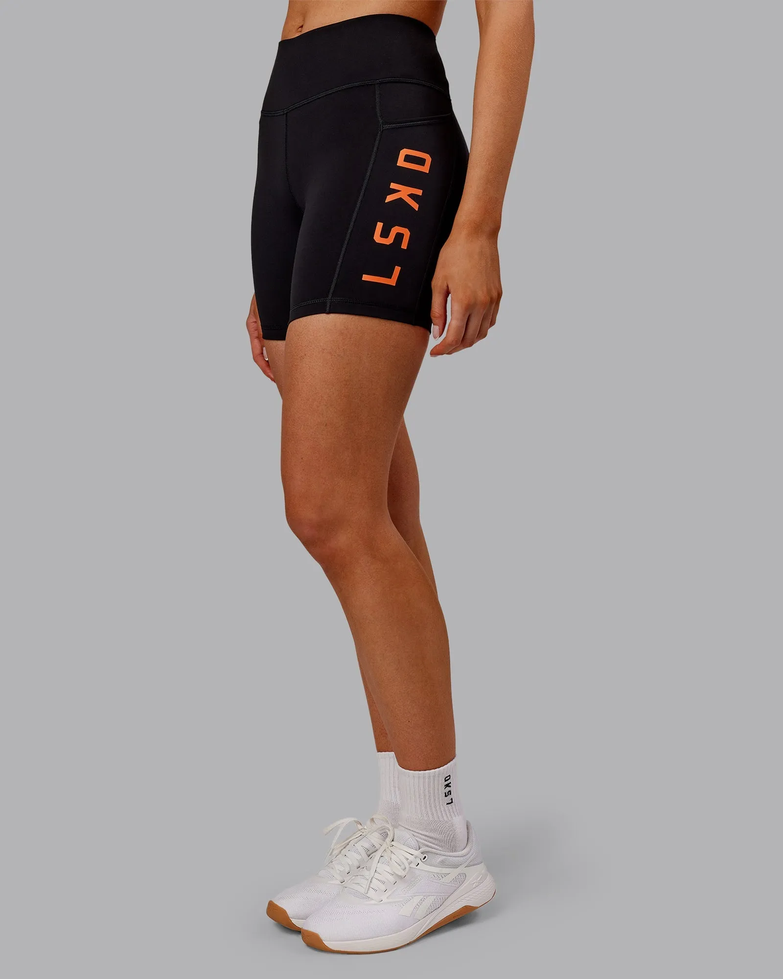 Rep Ultra High-Rise 6" Short Pockets - Black-Ultra Orange Chill Design Tennis shorts
