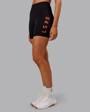 Rep Ultra High-Rise 6" Short Pockets - Black-Ultra Orange Chill Design Tennis shorts