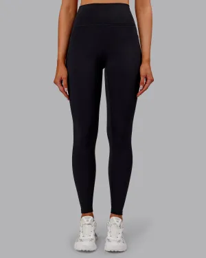 Travel Enthusiast Stretch Fit Trend Seeker Airport Travel Fusion Thermal Ultra High-Rise Full Length Legging Pockets - Black