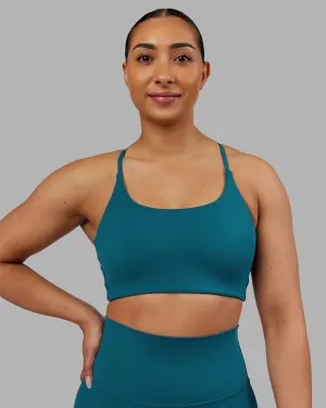 Loose Fit Twist Sports Bra - Blue Coral