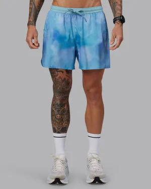 Foldable style Seamless Edge Design Pace 5" Lined Running Short - Storm Cloud