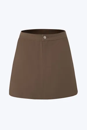 Front Fly Skort - Army Green Office Wear Trendy Home Comfort